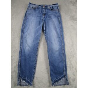 7 For All Mankind Jeans‎ Womens 27 Blue Roxanne Ankle Frayed Modern Distressed